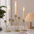 Taper Candle Holder Iron Retro Candelabra Decorative Candle Stick Holder for Dining Desktop