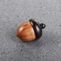 Sandalwood Medicine Tablet Container Acorn Shape Granule Storage Box Travel Pill Case Wooden Pill