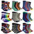 Size 41-48 Casual Fashion Cotton Funny Long Men Socks Contrast Color Rainbow Larger Size Stripe