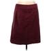 Talbots Formal Skirt: Burgundy Chevron/Herringbone Bottoms - Women's Size 12
