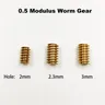 1PC 0.5M Modulus Aperture Hole Diameter 1.98mm 2.3mm 2.98mm Metal Copper worm Gear Transimission