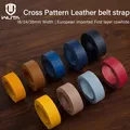 WUTA Leather Straps Genuine Leather Strips Belt Blank Cross Pattern First Layer Cowhide Belts Tags