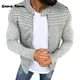 Autumn Sports Casual Men Jacket Men's Pleats Slim Stripe Fit Jacket Zipper Long Sleeve Coat Cardigan