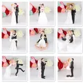 Romantic Groom & Bride Marry Resin Figurine Wedding Cake Topper Decoration Supplies Marry Figurine