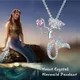 Exquisite Fashion Korea Necklace Mermaid Birthstone Necklace Jewelry Austrian Crystal Pendant Gift