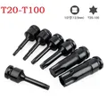 1/2inch Hex Torx Screwdriver Bit Impact Drive Socket Adapter Head T20-T100 Impact Wrench Socket