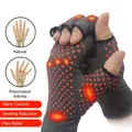 1 Pair Arthritis Compression Gloves Fingerless Carpal Tunnel Pain Anti-Slip Glue Dot Gloves for