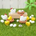 10 pz pulcino di pollo uovo nido figurina miniature decorazione per la casa accessori per la casa