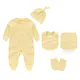 Fetchmou Baby 5Pcs/lot Jumpsuit+Bib+Glove+Mitten+Hat+Towel Sets 100% Cotton Baby Bodysuit Newborn