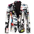 2023 New Tide Mens Fashion Print Blazer Design New Size Hip Hot Casual Male Slim Fit Suit Jacket