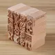 Hand Carved Wooden Stamps Wood Seal for Printing DIY Clay Pottery Printing Blocks Clay Tool Fish