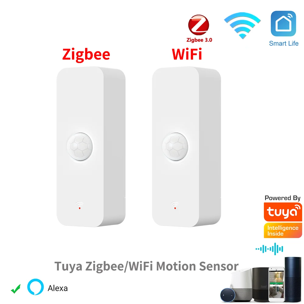 Tuya WiFi Zigbee PIR Sensore di movimento Smart Home Rivelatore a infrarossi per il corpo umano Sicurezza Smart Life Funziona con Alexa Google Home