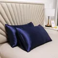 2-piece Pure Emulation Silk Satin Pillowcase Comfortable Pillow Cover Pillowcase For Bed Throw