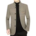 New Men Business Suits Coats Casual Woolen Blazers Jackets Wool Blends Male Autumn Slim Fit Blazers