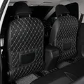 Car Anti-Child-Kick Pad PU Leather Auto Seat Back Protector Cover Back Seat Organizer with Storage