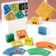 Face Changing Cube Board Card Game Building Blocks Cartoon Wooden Puzzle Montessori Anxiety Stress
