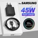 45W Fast Charger USB C Type C For Samsung Galaxy S23 22 Ultra Note10 20 Plus Quick Charge Cable