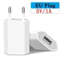 Caricatore USB 5V 1A Testa di ricarica da parete da viaggio Adattatore per caricabatterie per telefono cellulare Spina europea portatile per iPhone Xiaomi Samsung Huawei