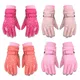 1Pair Kids Girls Winter Thicken Warm Gloves Windproof Waterproof Outdoor Skiing Cycling Sports