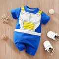 0-18M Newborn Baby Rompers blue Cosplay Costume Infant One-pieces Summer short sleeve Cotton round