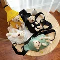 2023 New Children's Plush Bag Cute Plush Bear Chest Bag Crossbody Bag Korean Boys Girls Mini Canvas