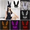 Sexy Bunny Girl Mask Halloween Cute Mask LED Rabbit Mask For Women masquerade Half Face glow Mask