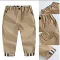 2023 Fashion Trend Spring Children Boys Plaid Pants Casual Autumn Infant Kids Clothing High Quality