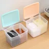 1PC Kitchen Seasoning Box Seasoning Jar Plastic Salt Shaker Seasoning Box Seasoning Jar with Spoon
