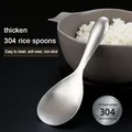 20cm Stainless Steel Rice Spoon Large Capacity Rice Paddle Deepen Thicken Soup Spoon Dinnerware