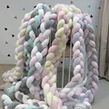 Newborn Baby Crib Bumper Cot Protector 2M/3M Infant Bedding Set for Babies Boys Girls Braid Knot