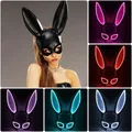 Valentine's Day Carnival EL Wire Bunny Mask Masque Masquerade Led Rabbit Mask Night Club Female Mask