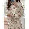 Kimono Women's Pajamas Robe Mid Length Spring Autumn Long Sleeve Cute Pyjamas Pyjama Evening Gown