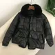 New 90 White Duck Down Jacket Ladie Real Fox Mink Fur Collar Winter Women Short Warm Puffer Coat