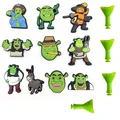 Hot 14Pcs Shrek and Shrek Ears Shoe Charms Set Crocs pretty Accessories Clogs Sandals Garden Shoe