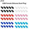 JCD 10PCS USB Dust Plug Charger Port Cover Female Jack Interface Silicone Dustproof Protector Tablet