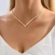 Simple Creative V-shaped Necklace For Women Flat Snake Chain Choker Fashion Blade Chains Neck