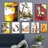 Calvin and H-Hobbes Poster Club Kraft Paper Prints Rules Poster Vintage Home Room Cafe Bar Art Wall