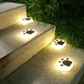 4pcs Solar Paw Print Lights Solar Garden Light Waterproof Cat Dog Animal Path Paw Lamp Led Path