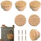 2-48pcs Rattan Wooden Handles Round Handmade Cabinets Drawer Pulls Wood Kitchen Cupboard Wardrobe