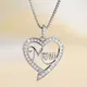 Huitan New Arrival Mother's Day Necklace for Mom Luxury Cubic Zirconia Silver Color Letter "Mom"