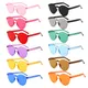 12/24/48Pcs Rimless Sunglasses Oversized Round Party Sunglasses Fashion Candy Color Tinted Fun