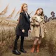 Spring Autumn Girls Trench Coat Windproof Big Kids Mid-Length Windbreaker Jacket Children Clothes