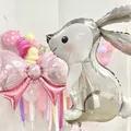 Easter Decors Bunny Balloons Rabbit Cartoon Cute Foil Ballon Easter Party Supplies Animal Farm