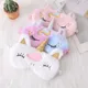 Soft Plush Sleeping Eye Masks Cute Cartoon Unicorn Eye Cover Eyepatch Sleeping Blindfold For Women