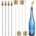 12Pcs Wine Bottle Torch Kit for Outdoor Durable Torch Light Set with 4 Torch Wicks 4 Brass Torch