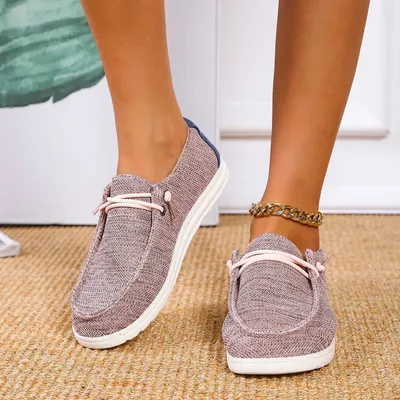 2022 New Women Shoes Sneakers Knitted Mesh Dude Flats Large Size Ladies Slip on Mujer Zapatill