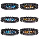 2pcs/set Men Tiger Eye Bead Bracelet Charm Bracelet Natural Stone Beaded Black Onyx Bracelet for Men