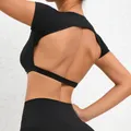 Backless Sports Bras Top Yoga Bras Women Shockproof Cutout Workout Top Plus Size High Neck Athletic