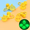 1Pcs Luminous Peace Chicken Key Chain Cartoon Animal Doll Pendant Little Yellow Chick Key Ring