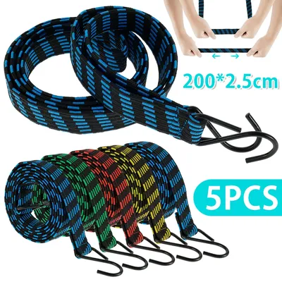 Car Elastics Rubber Luggage Rope Cord Hooks Bikes Rope Tie Auto Luggage Roof Rack Strap Fixed Band